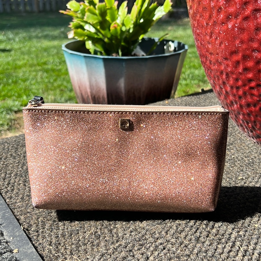 Kate spade glitter make up bag